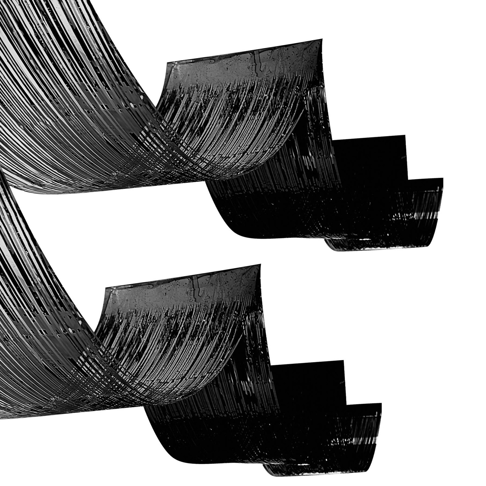 Beistle Black Metallic Fringe Ceiling Extra-Long Shiny Tinsel Streamer