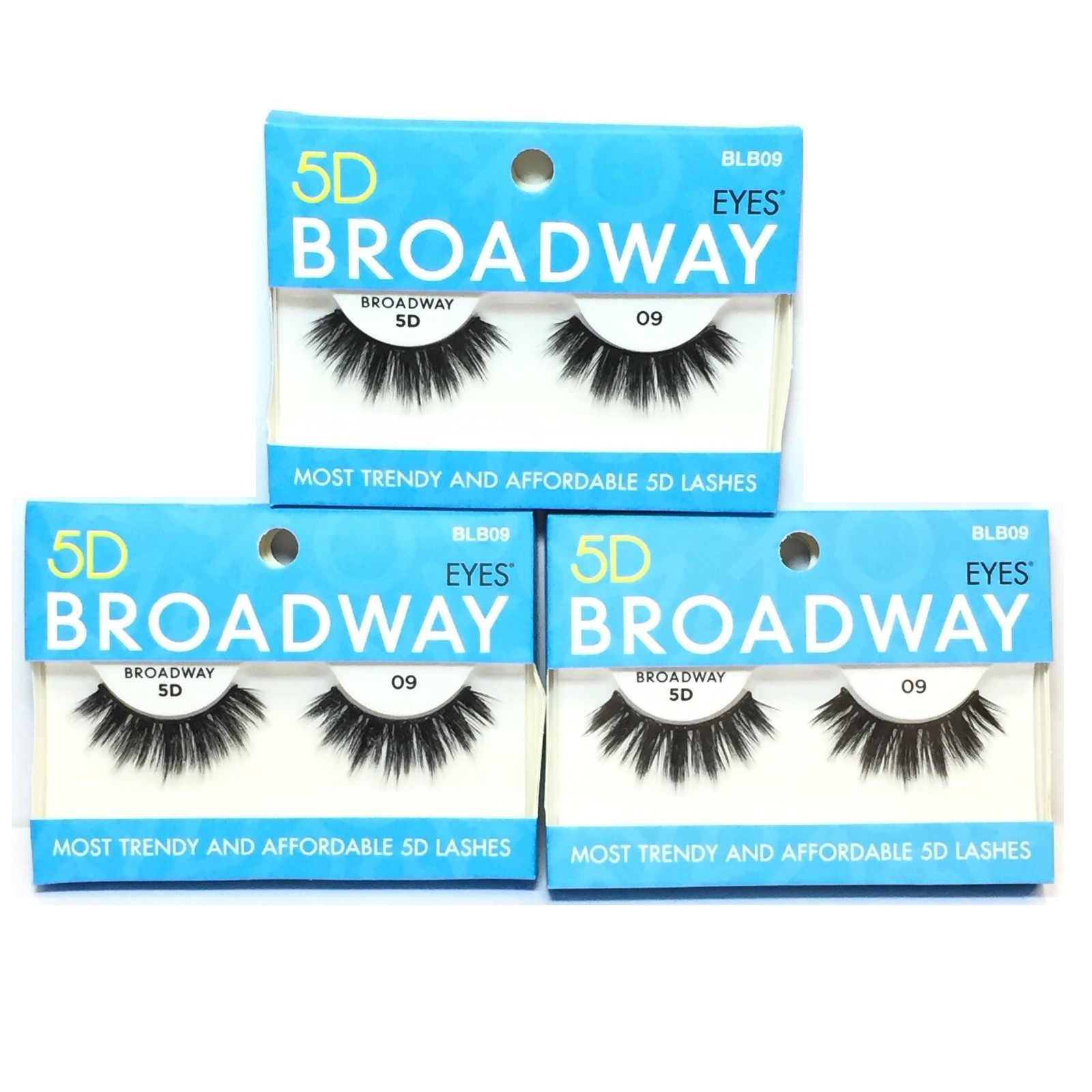 (3 PACK) Broadway 5D Lashes - 09, BLB09