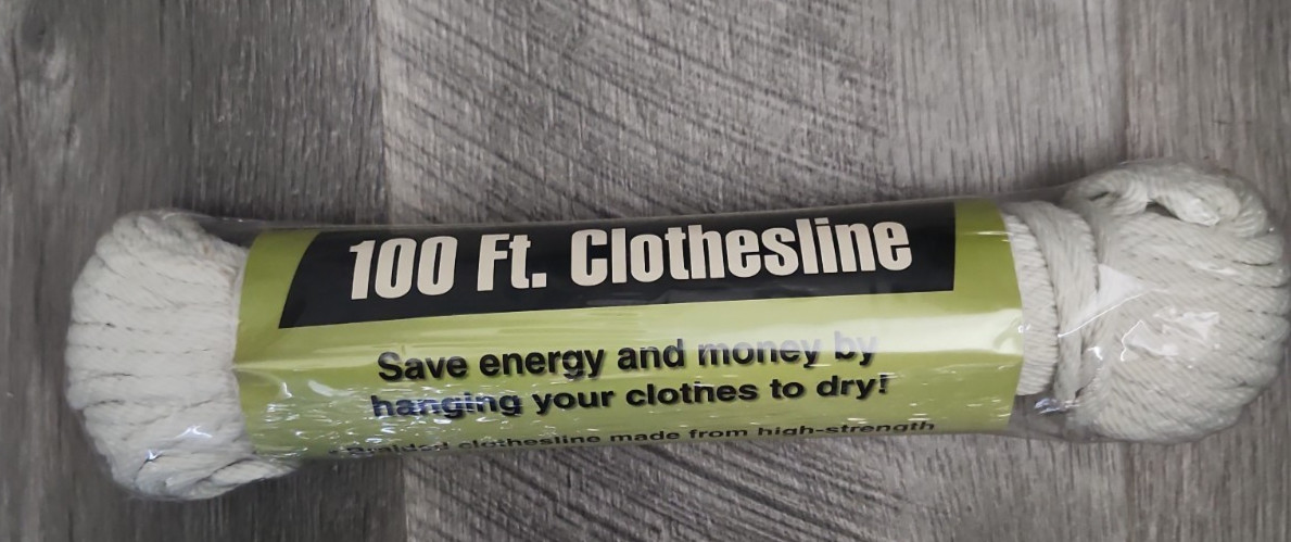 All Purpose Clothesline Polyester Fiber Rope 100ft.x 3/16 Dia.in White  C2