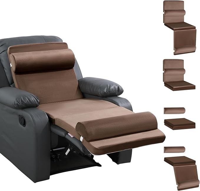 5-in-1 Recliner Seat Cushion for Elderly+Lumbar Support Pillow + Leg Pad, wit...