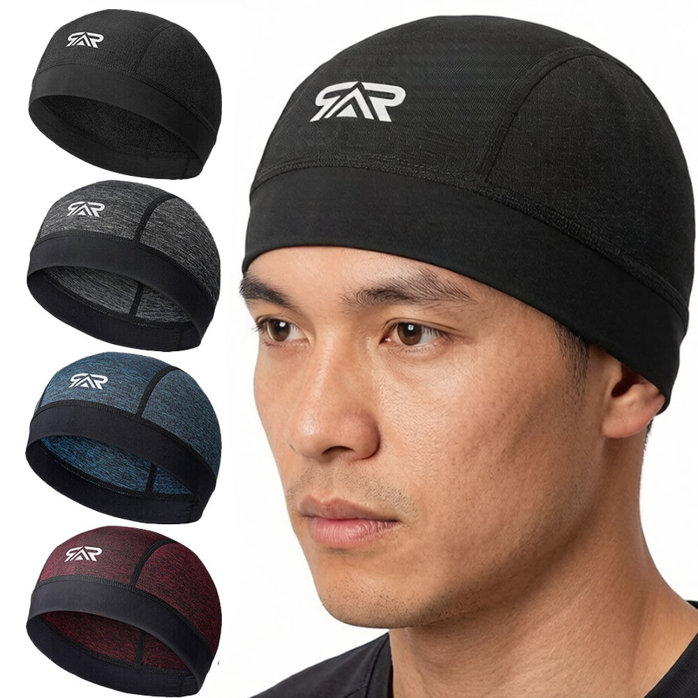 Cooling Moisture Sweat Wicking Dome Skull Cap Helmet Liner Bald Sport Beanie Hat