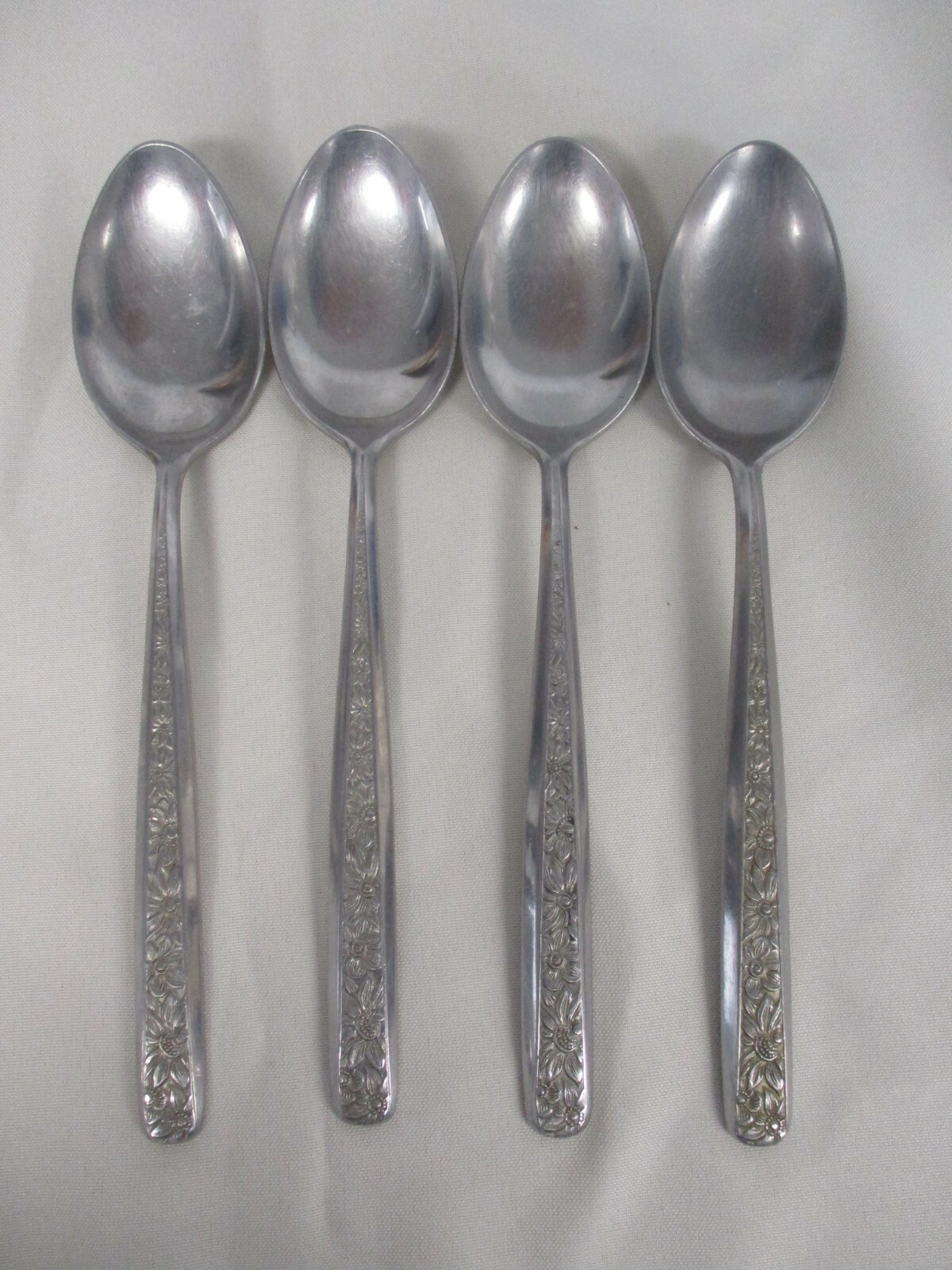 4 FB ROGERS JARDINE STAINLESS FLATWARE TABLESPOONS SERVING SPOONS ~ 8 5/8"