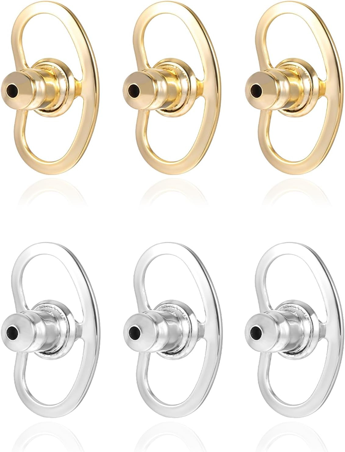 6Pcs Gold Earring Backs for Droopy Ears, Heavy Earrings & Studs, Locking Bullet