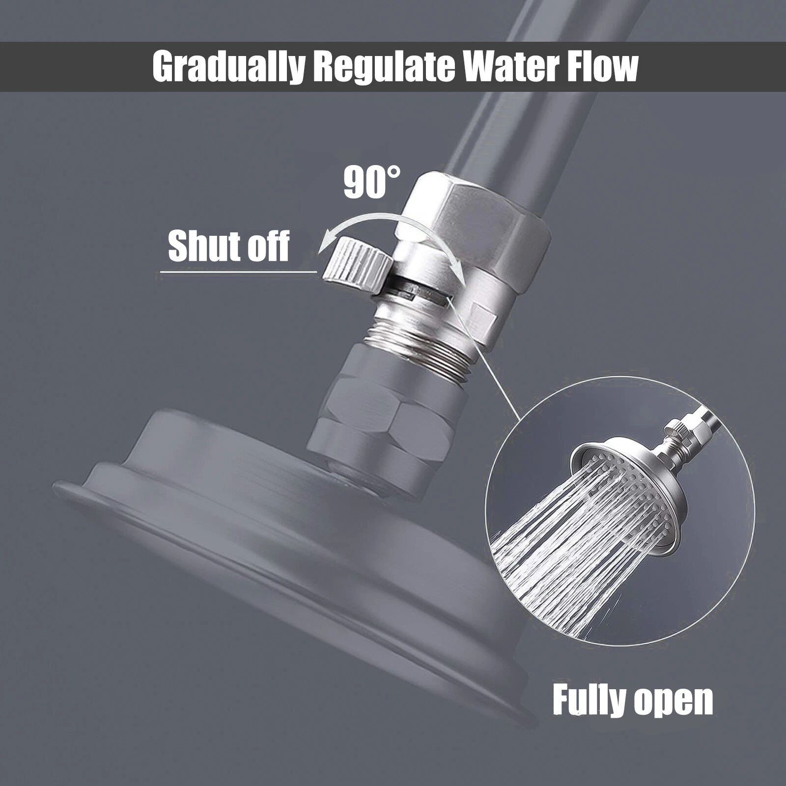 Silver Quick Control Adapter 1pcs Shower Shut-Off Valve Brass Water Saving