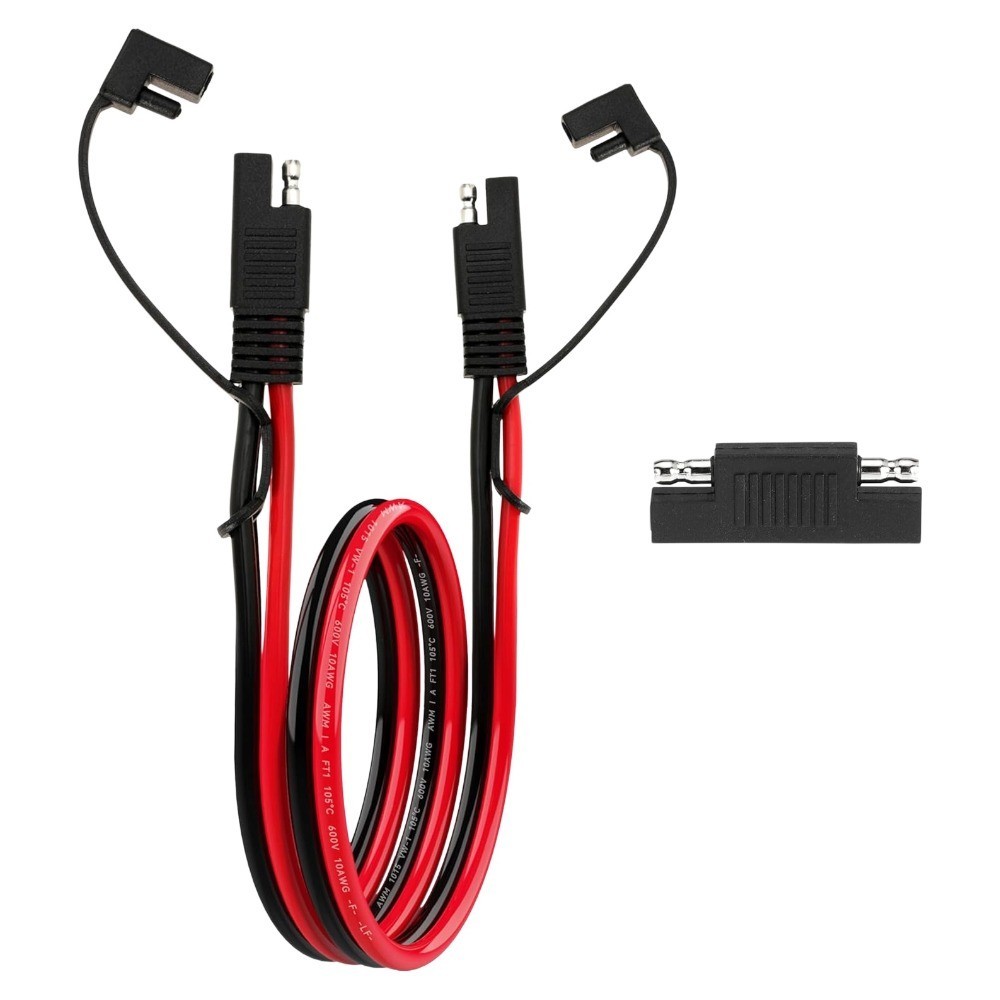SAE 10AWG Extension Cable 1FT with Polarity Reverse for Solar Panel RV,2 Pcs