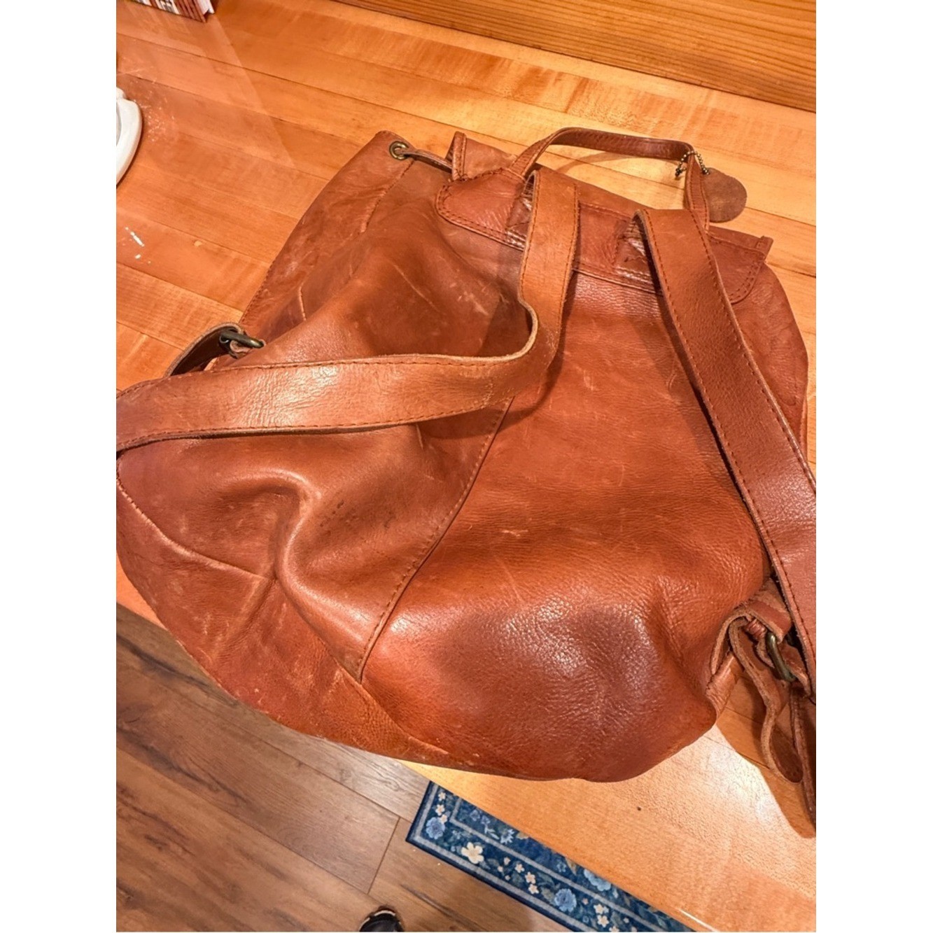 Premium Tan Leather Backpack - Classic Casual Carry