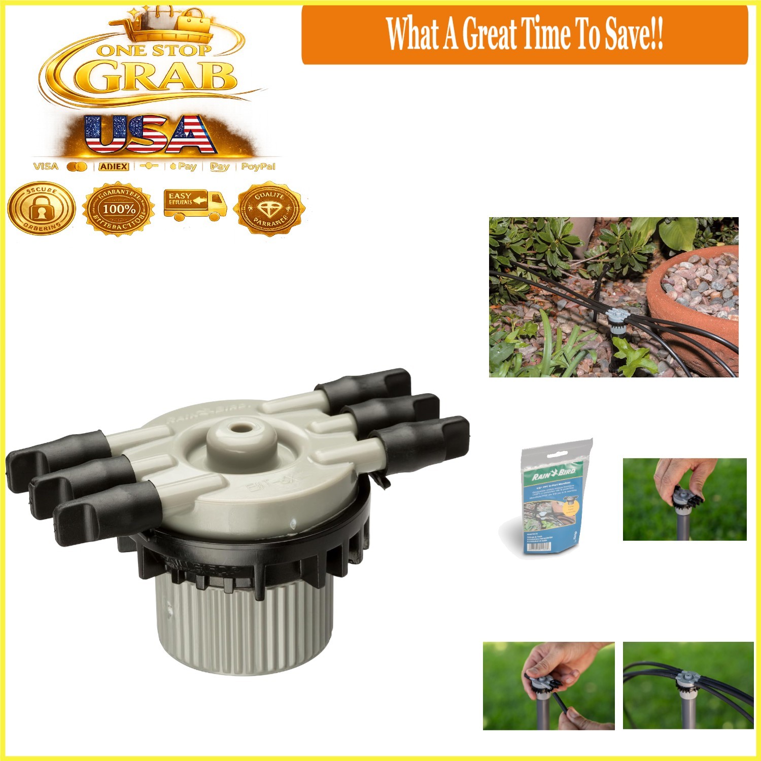 Rain Bird 6-Port Drip Irrigation Manifold Free Flow 1/2" NPT