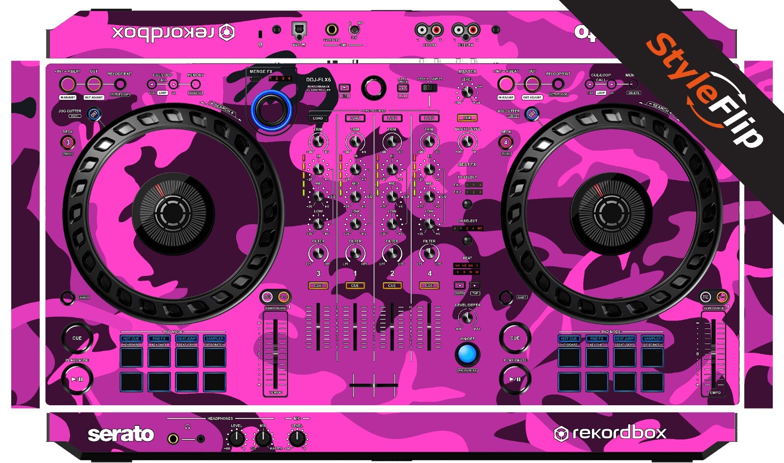 Pioneer DDJ-FLX6 GT Skin | Camo Pink | Protective Decal | StyleFlip Skins