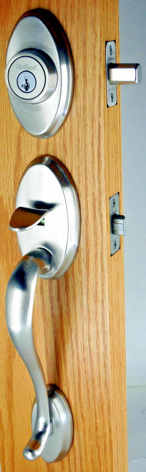 Kwikset Shelburne Handleset with Tustin Lever Satin Nickel 800SEXTNL15 #6rz