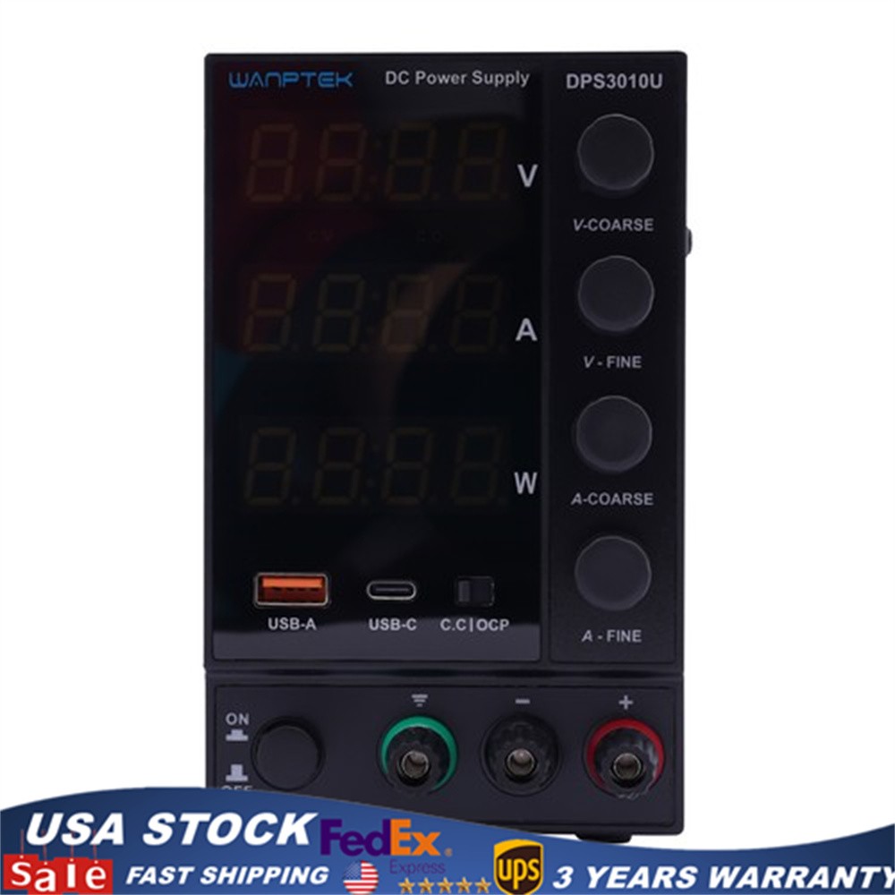 DC 0-30V 0-10A Power Supply Lab Variable Adjustable Regulated Bench Switching