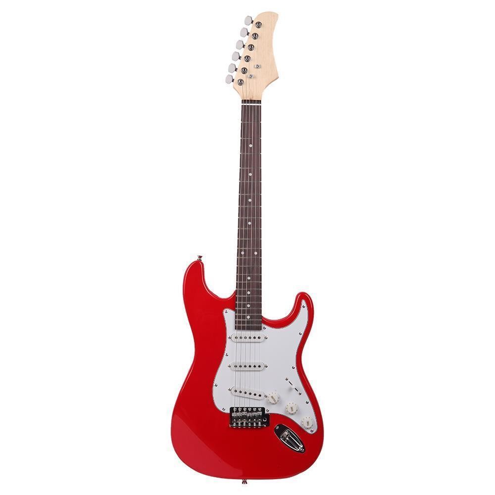 Solid Body Full-Size 39 Inch Electric Guitar Beginner Starter Bag Cable Red