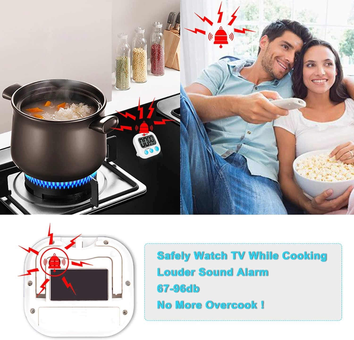 2 Pack Digital Kitchen Timer II 2.0, Big Digits, Loud Alarm, Magnetic Backing...