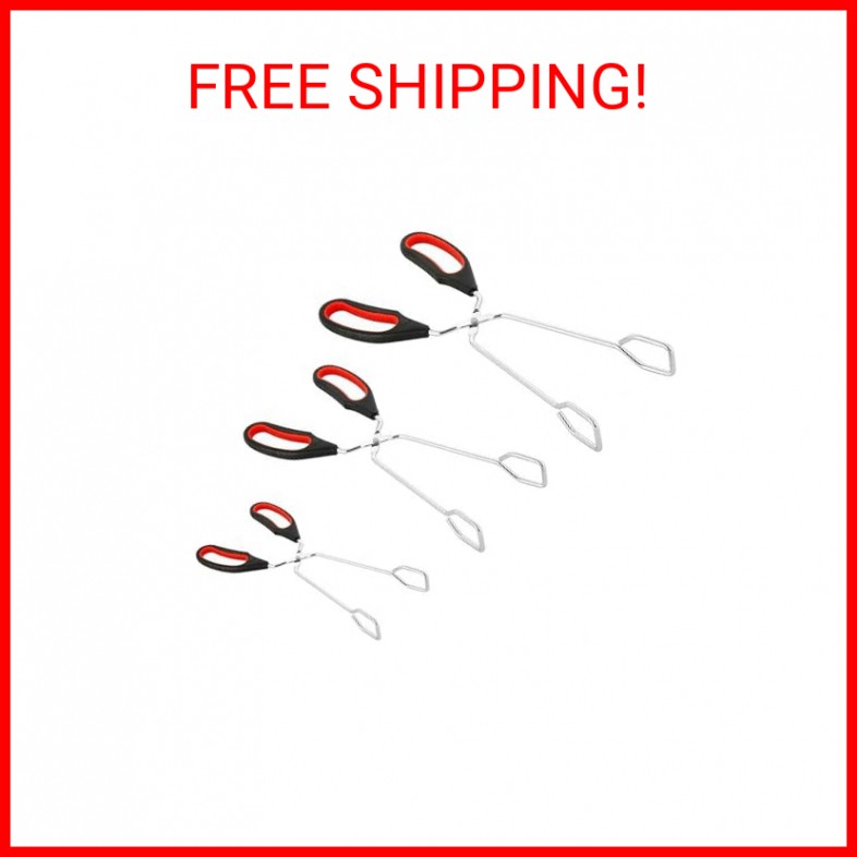3 Pack Stainless Steel Scissor Tongs - Kitchen Tongs for Cooking Food