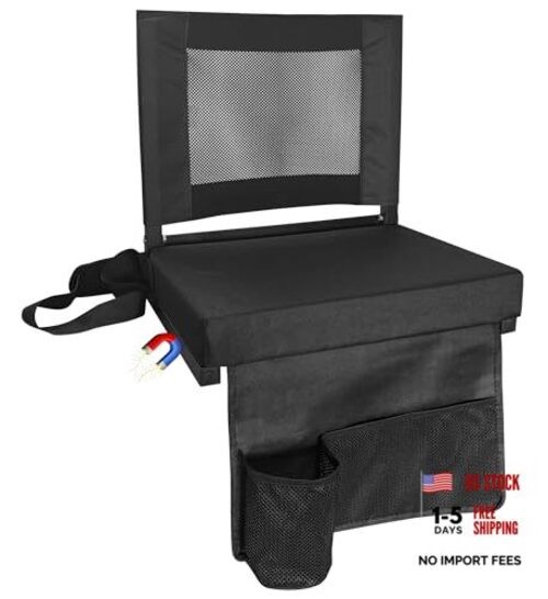 Stadium Seats for Bleachers with Back Support, Bleacher Chairs 1 Pack Black