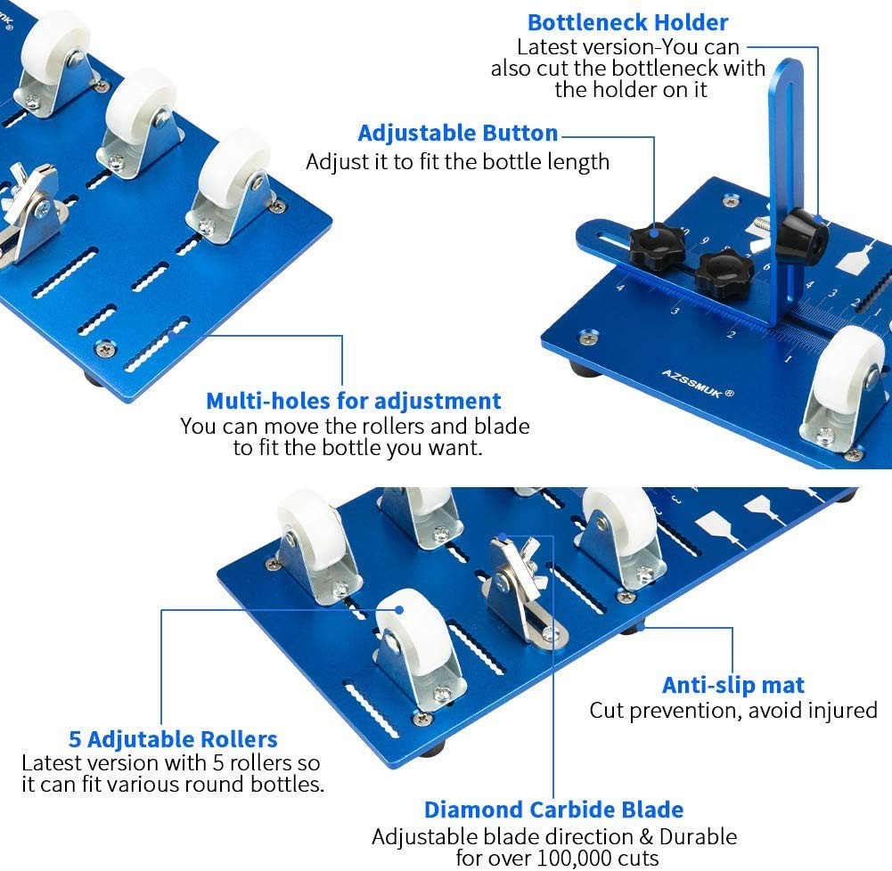 Glass Bottle Cutter Upgraded Bottle Cutting Machine for Cutting Round, Oval Bott