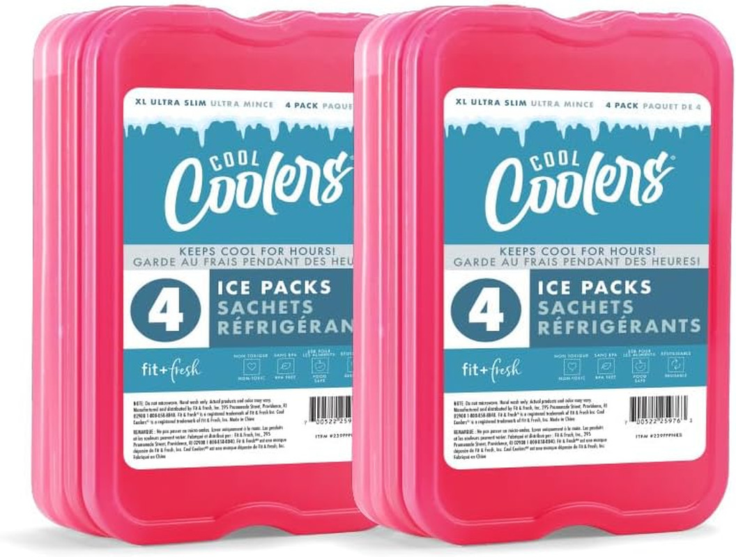 Cool Coolers by Fit + Fresh Slim Compact Reusable XL Ice Pack, Perfect for Lunch