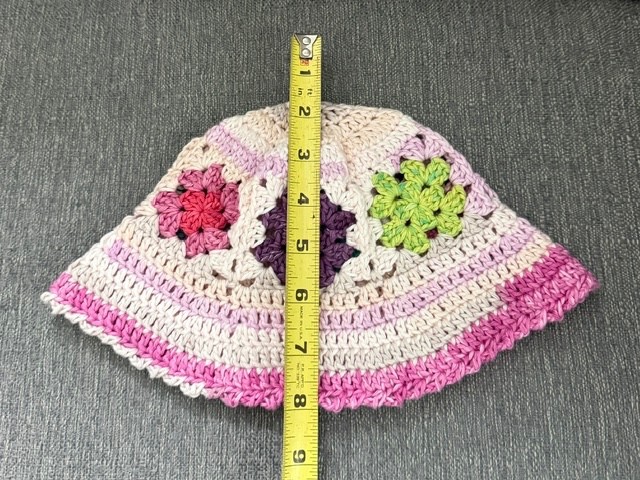 HANDMADE Crochet MOMMY AND ME Granny Square 100%COTTON YARN colorful Bucket Hat