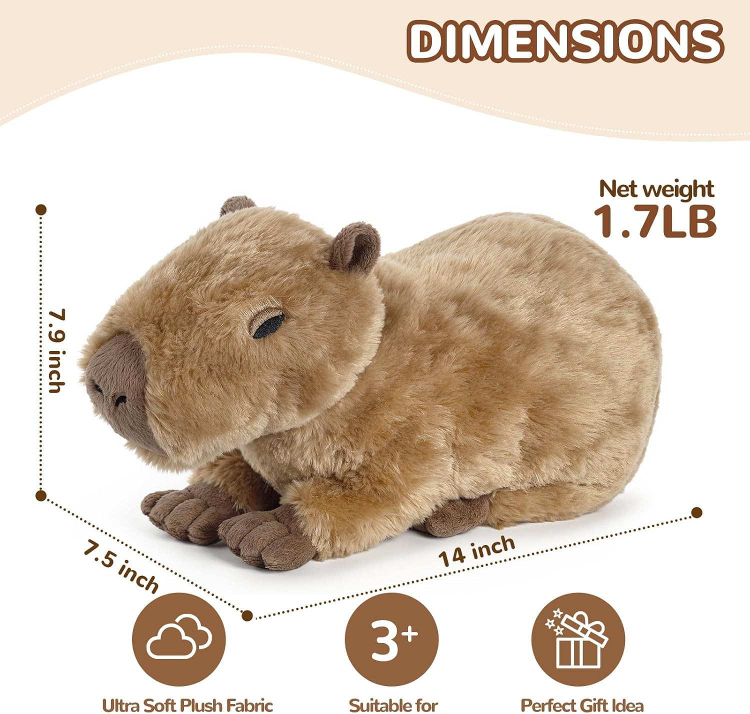 Microwavable Capybara Plush Heated Cooling Lavender Scent Stuffed Animal Gift