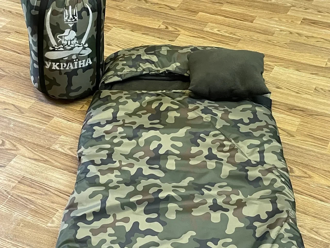 Sleeping bag up to -20 winter cartoon camouflage on fleece + pillow💛💙