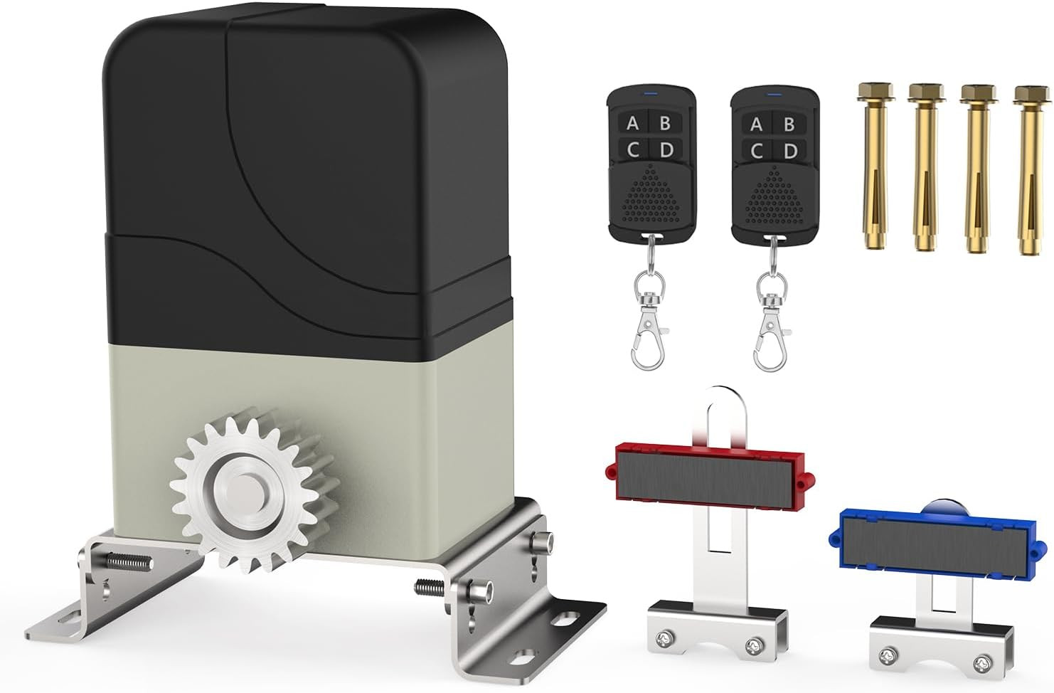 Automatic Sliding Gate Opener 900Lbs with 2 Remote Controls, Rack Driven Electri