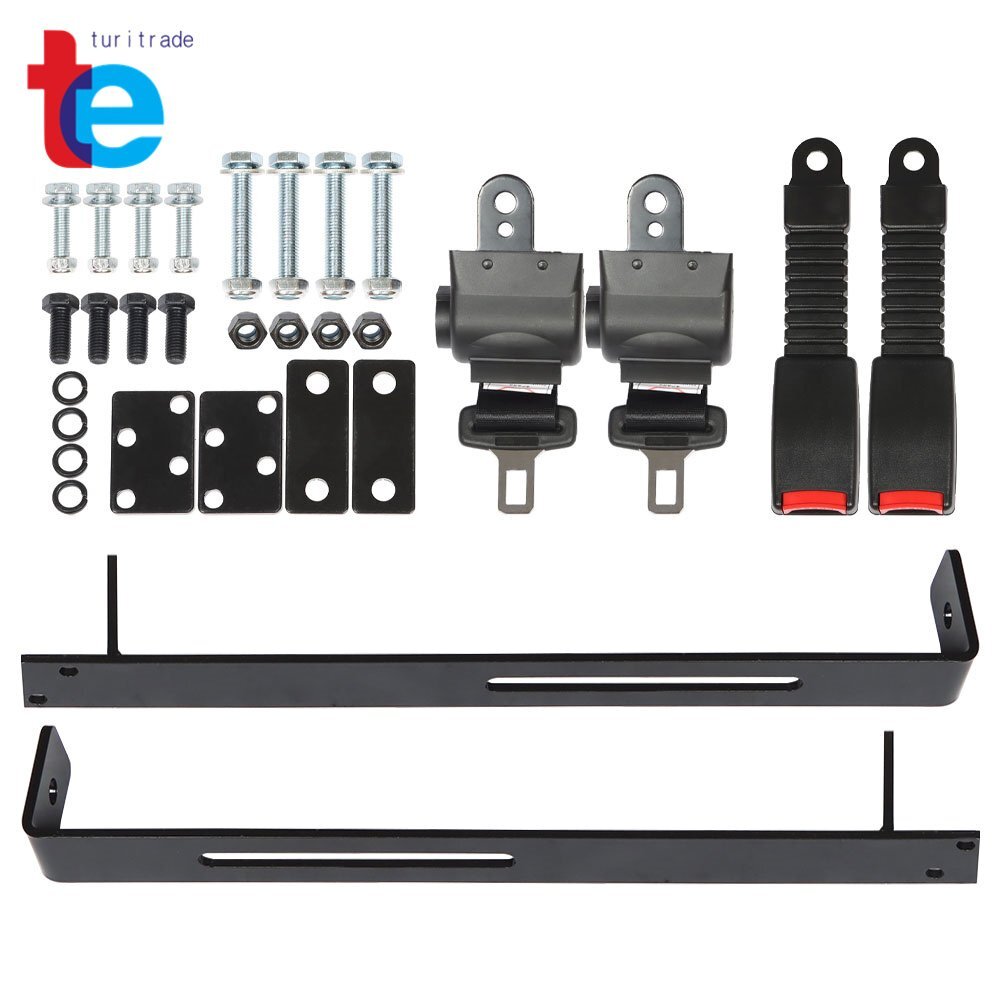 For E-Z-GO Yamaha Club Car Golf Car 2 passenger Retractable Seat Belts & Bracket