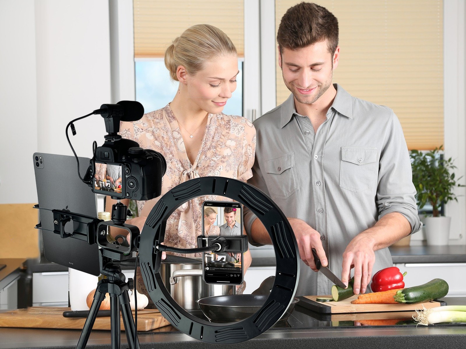 10" LED Ring Light 50" Tripod Tablet & Phone Holder for Streaming Makeup Video