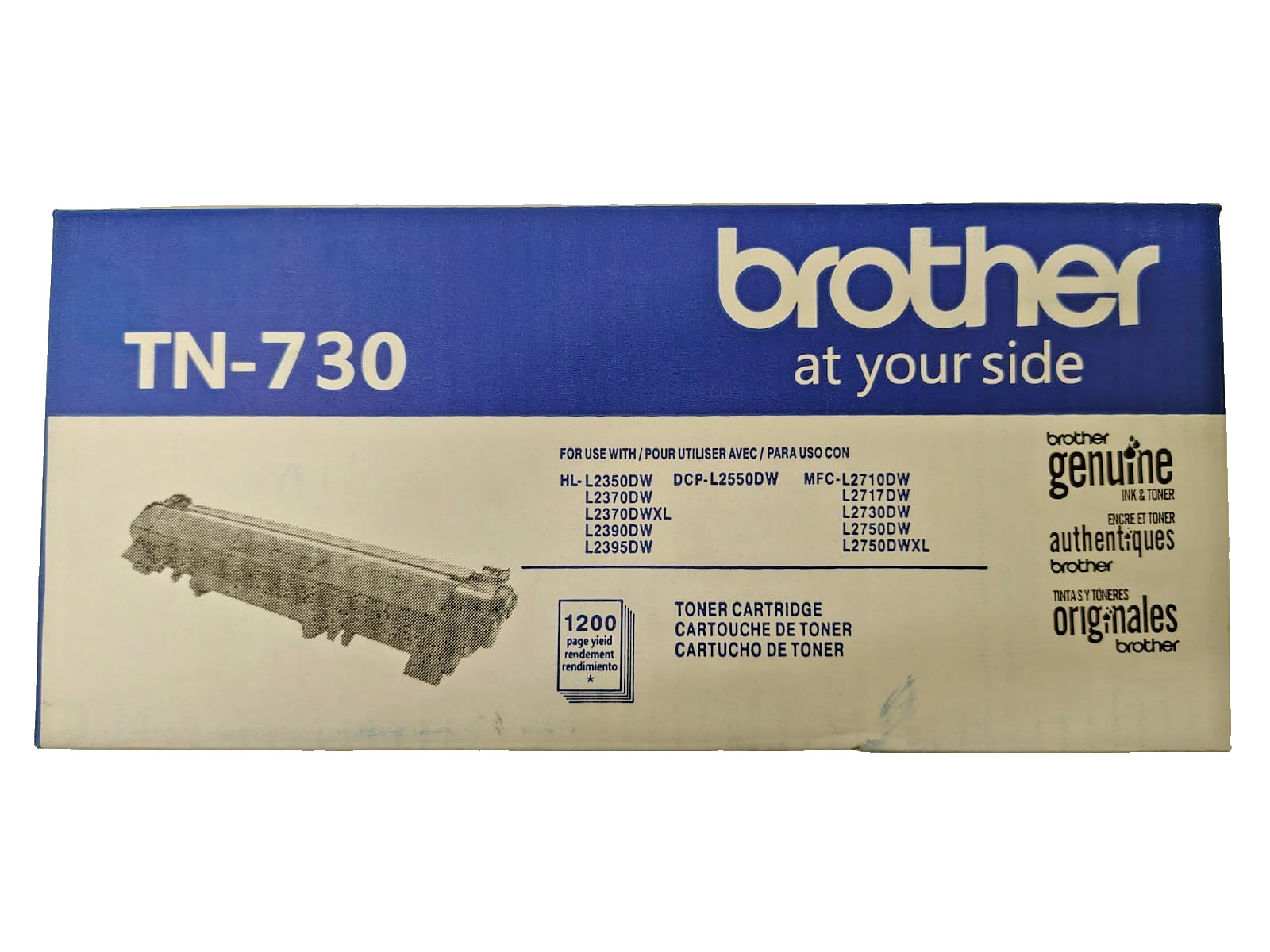 New Factory Sealed Brother Genuine TN730 Black Toner Cartridge Up to 1,200 Pages