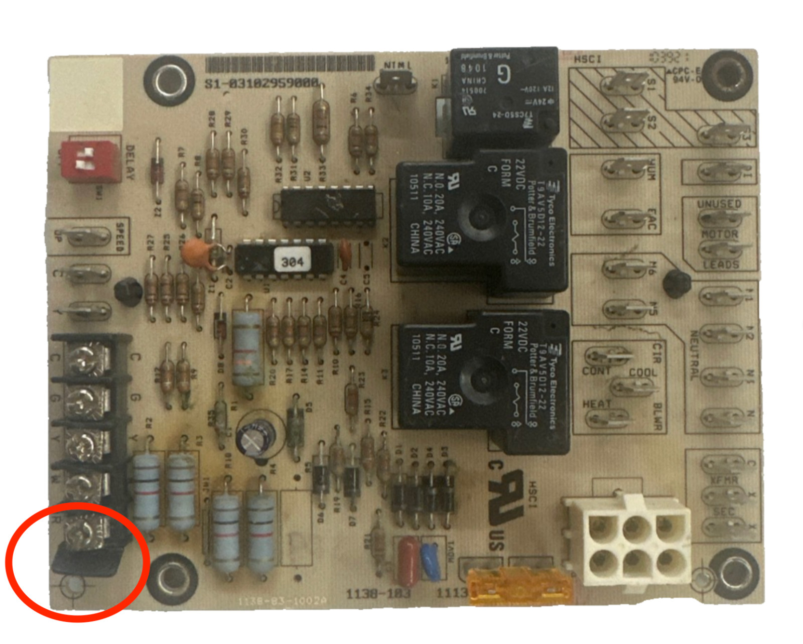 S1-03102959000 AS-PICTURED CHIPPED Furnace 03102959000 Control Board 1138-103