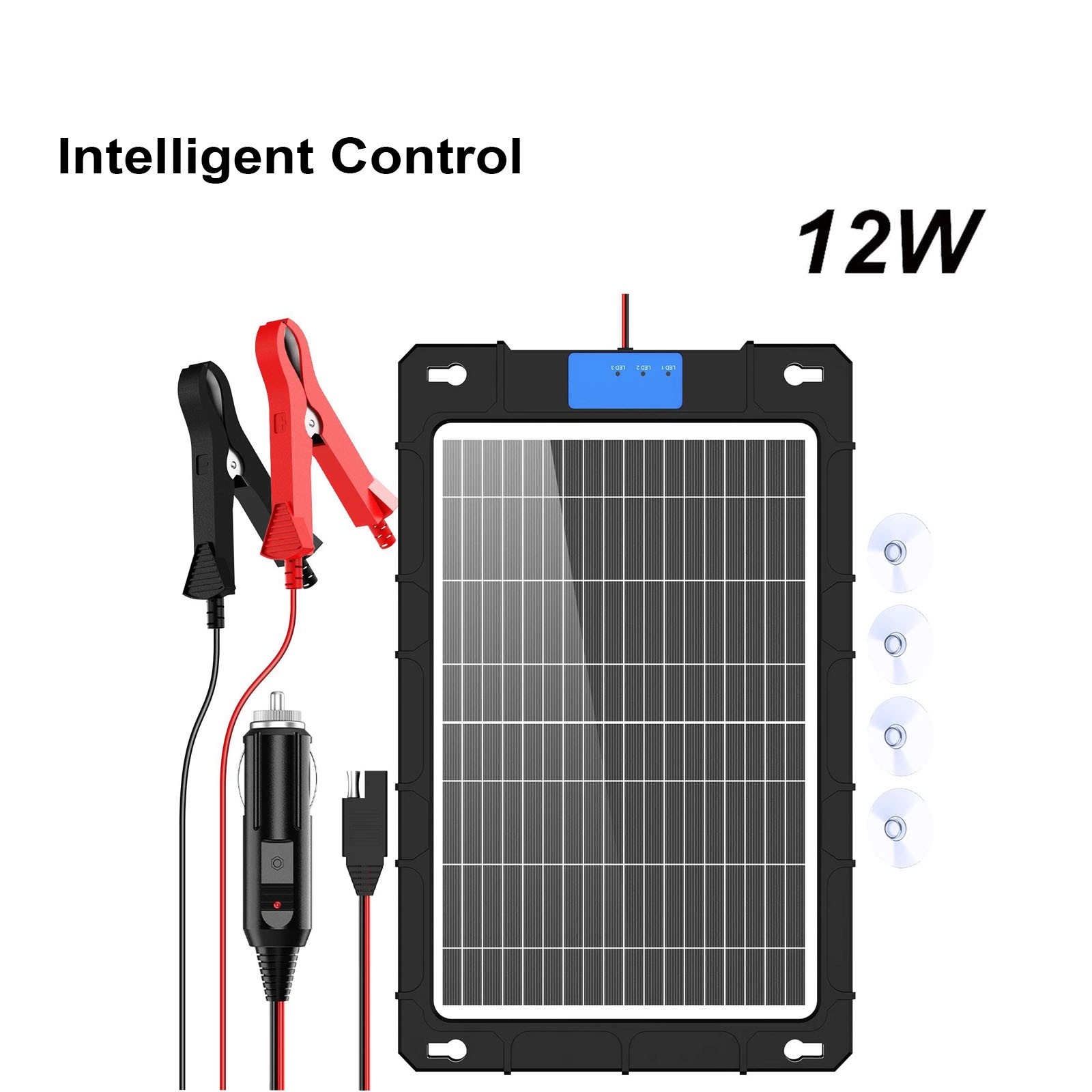 12W 12V Solar Car Battery Trickle Charger Maintainer PWM Controller