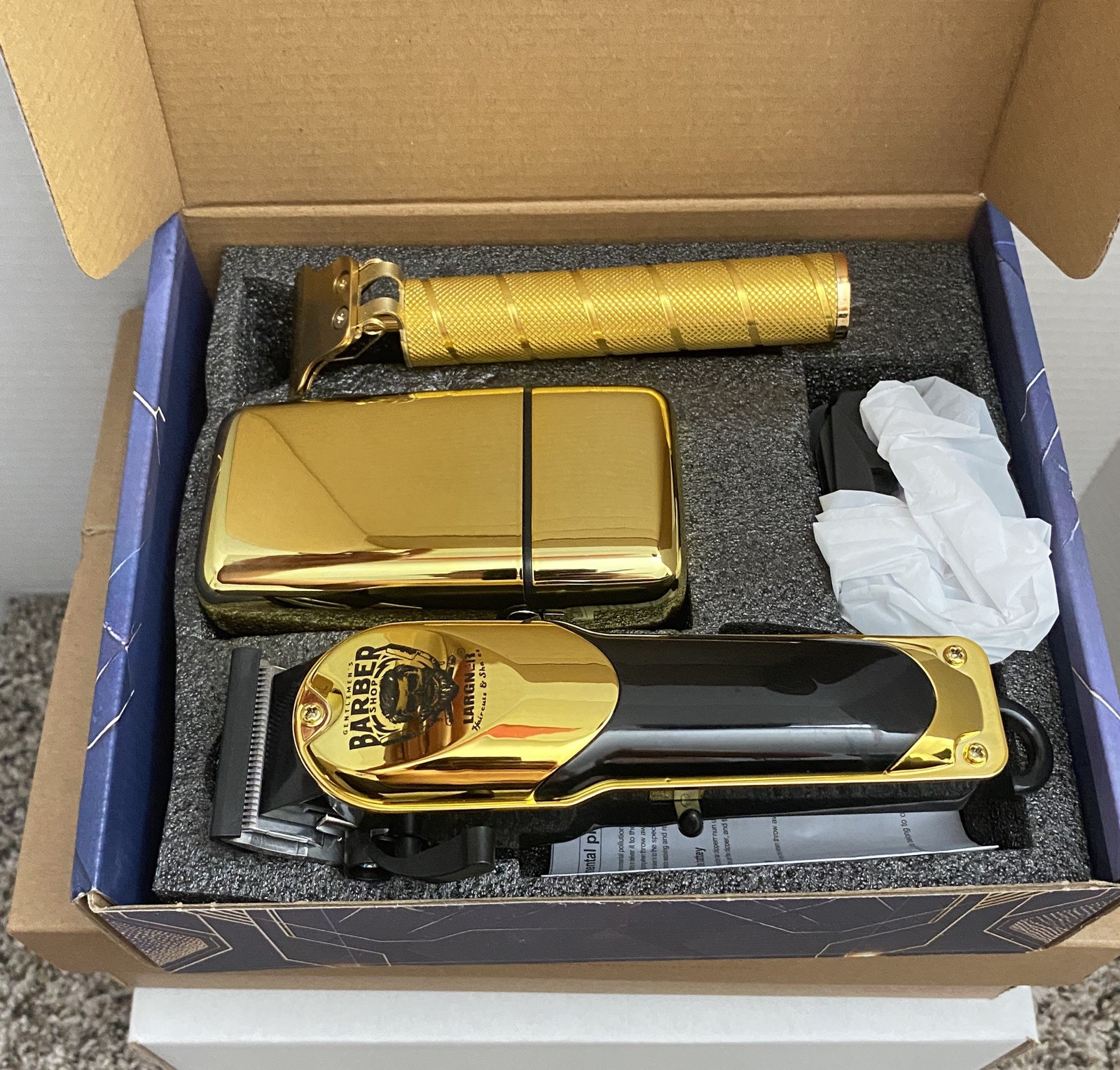 Largner Professional Barber 3-in-1 Gold Edition Hair Clipper Trimmer & Shaver