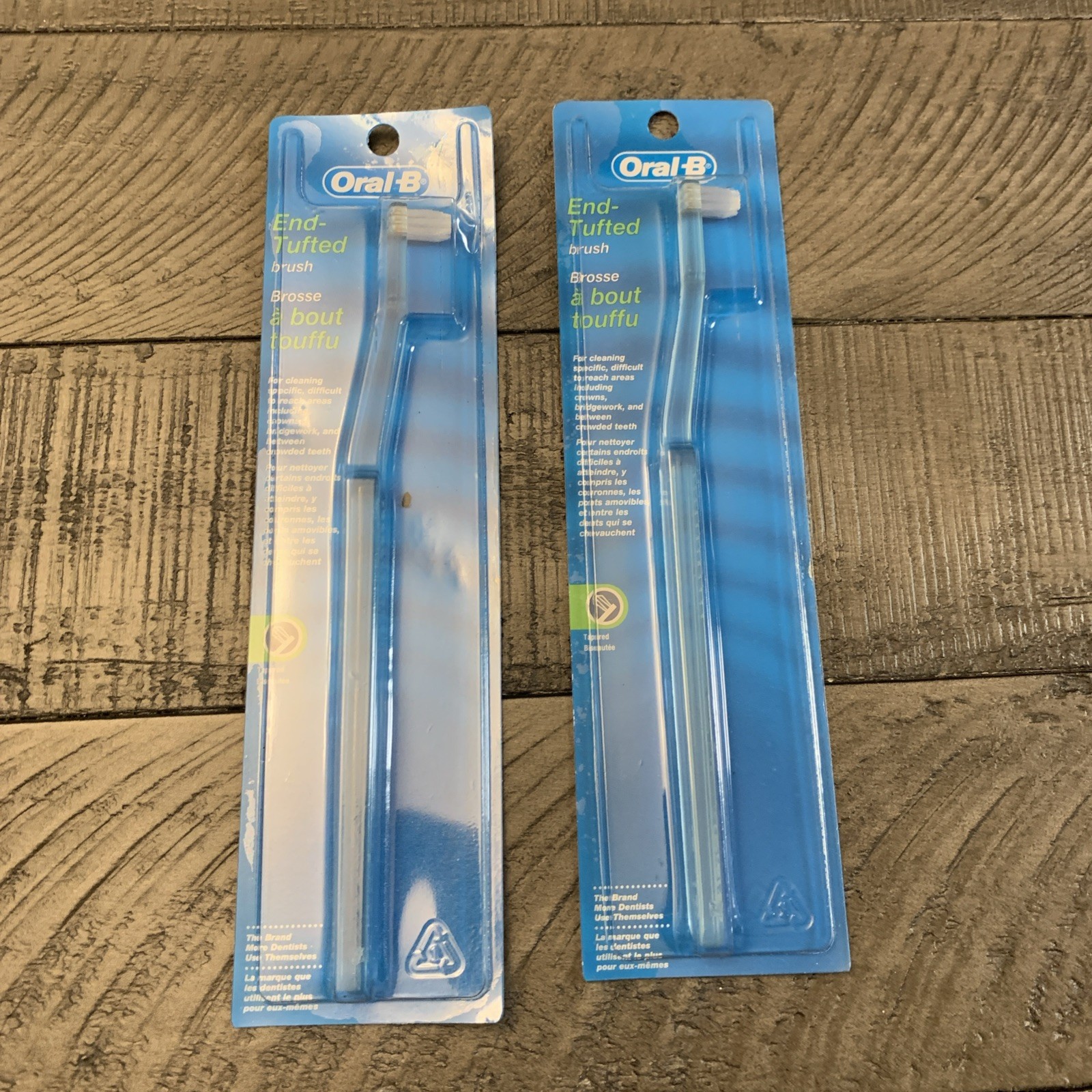 LOT OF 2 Oral-B End-Tufted Brush Toothbrush NEW  Tapered NOS - Read