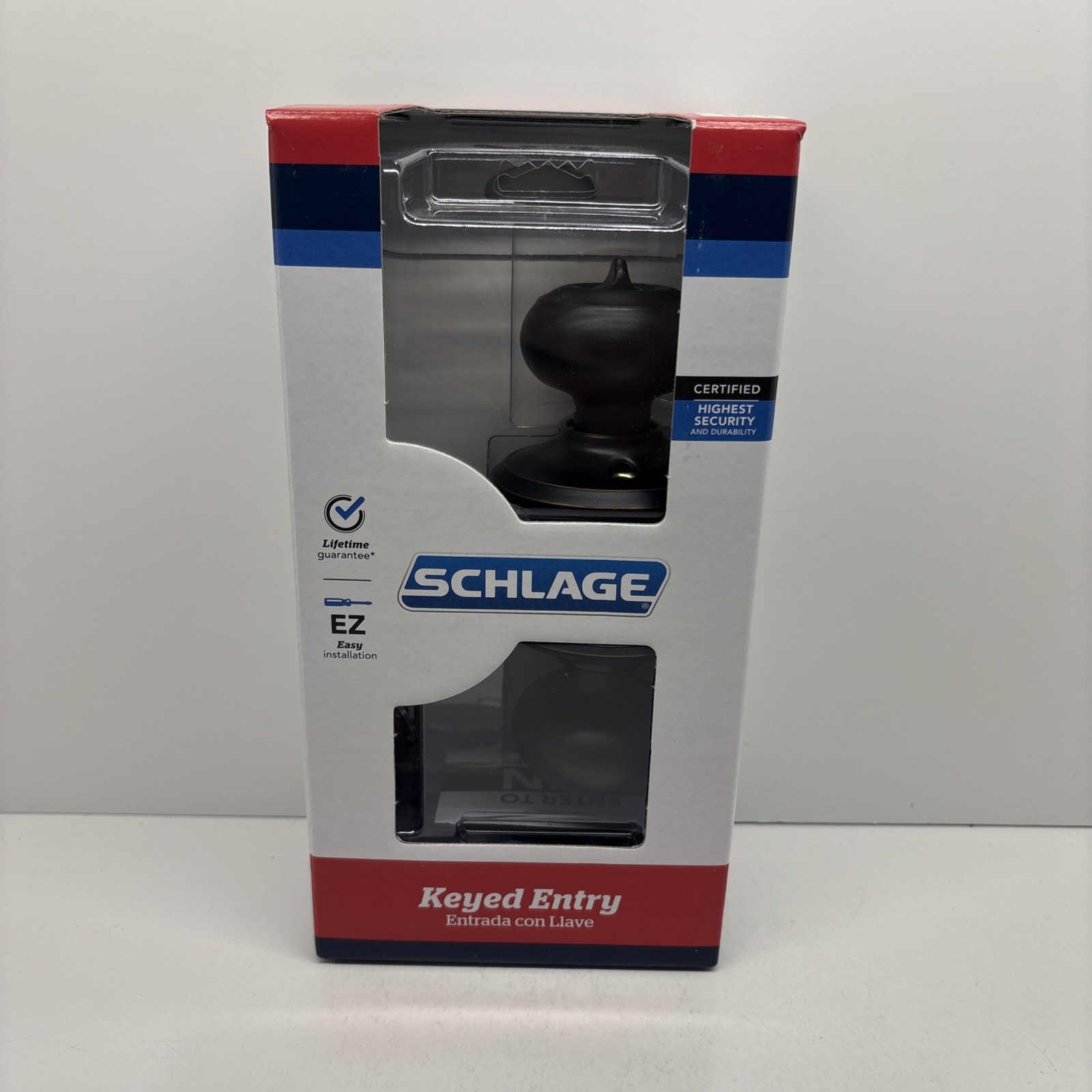 Schlage Georgian Keyed Entry Knob Aged Bronze F51VGEO716 #86i