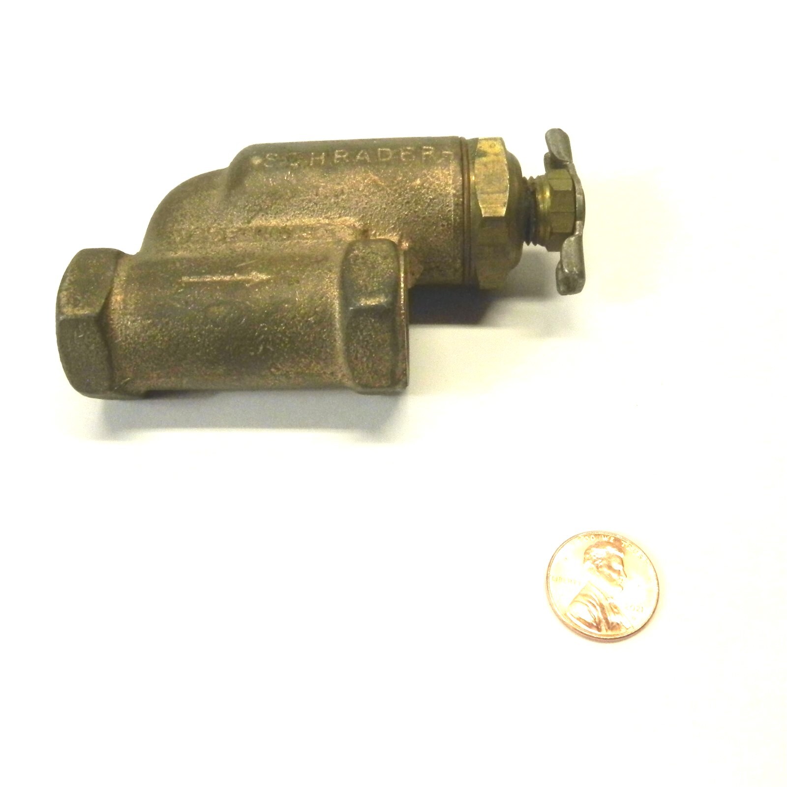 VINTAGE SCHRADER #9534 MADE IN THE USA BRASS FITTING USED VINTAGE ORIGINAL COOL