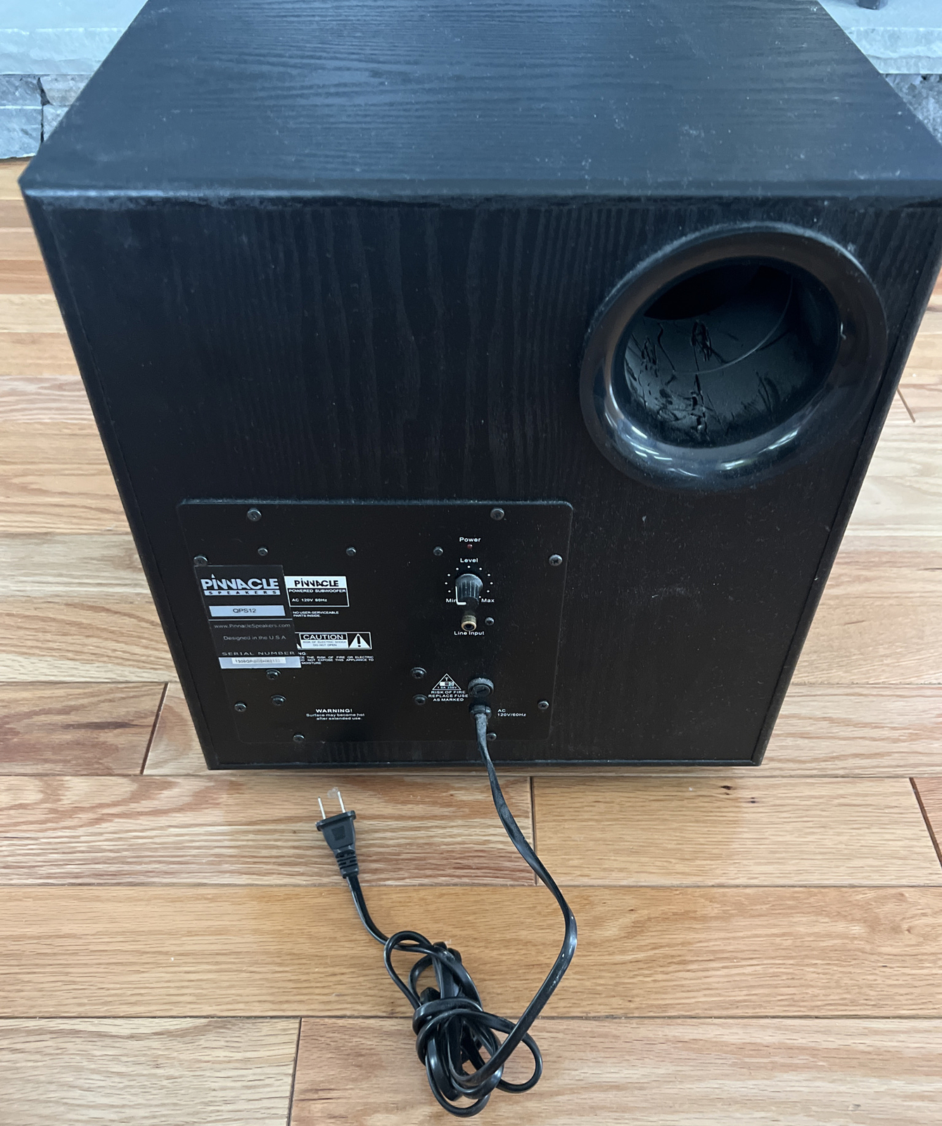 PINMACLE SPEAKERS MODEL OPS12 SUBWOOFER, 12” SPEAKERS