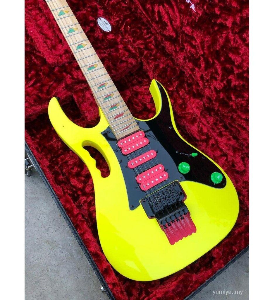 Signature Electric Guitar Yellow Last 4 Frets Scalloped Pro Guitar No Case