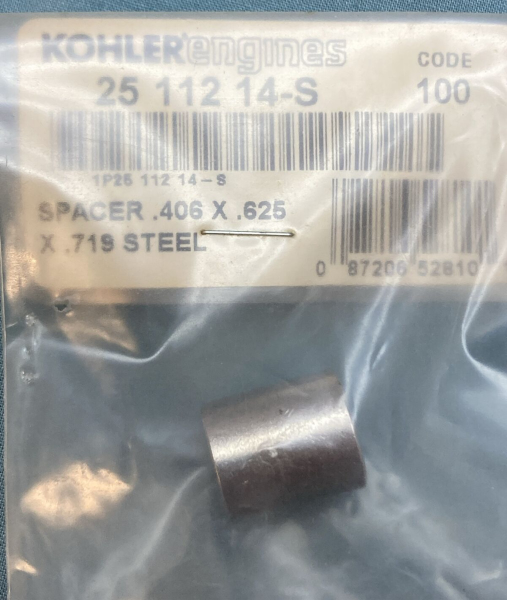 NEW GENUINE KOHLER 25 112 14-S SPACER .406 X .625 X .719 STEEL
