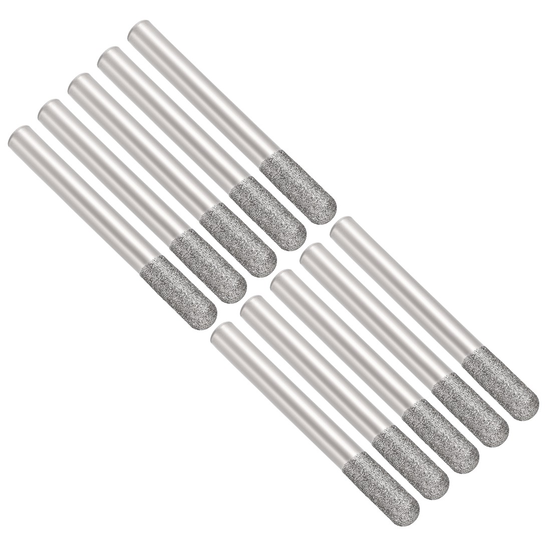 Diamond Burrs Grinding Drill Bits 1/4" Shank 6mm Ball Nose 120 Grit 10Pcs
