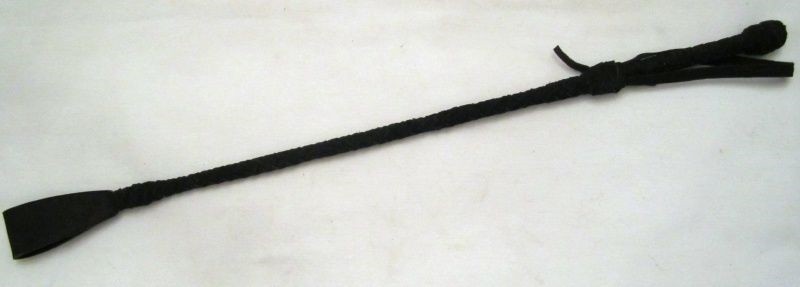 Western Leather Riding Crop/Bat/Whip 24" ALL BLACK - Soft Suede - New