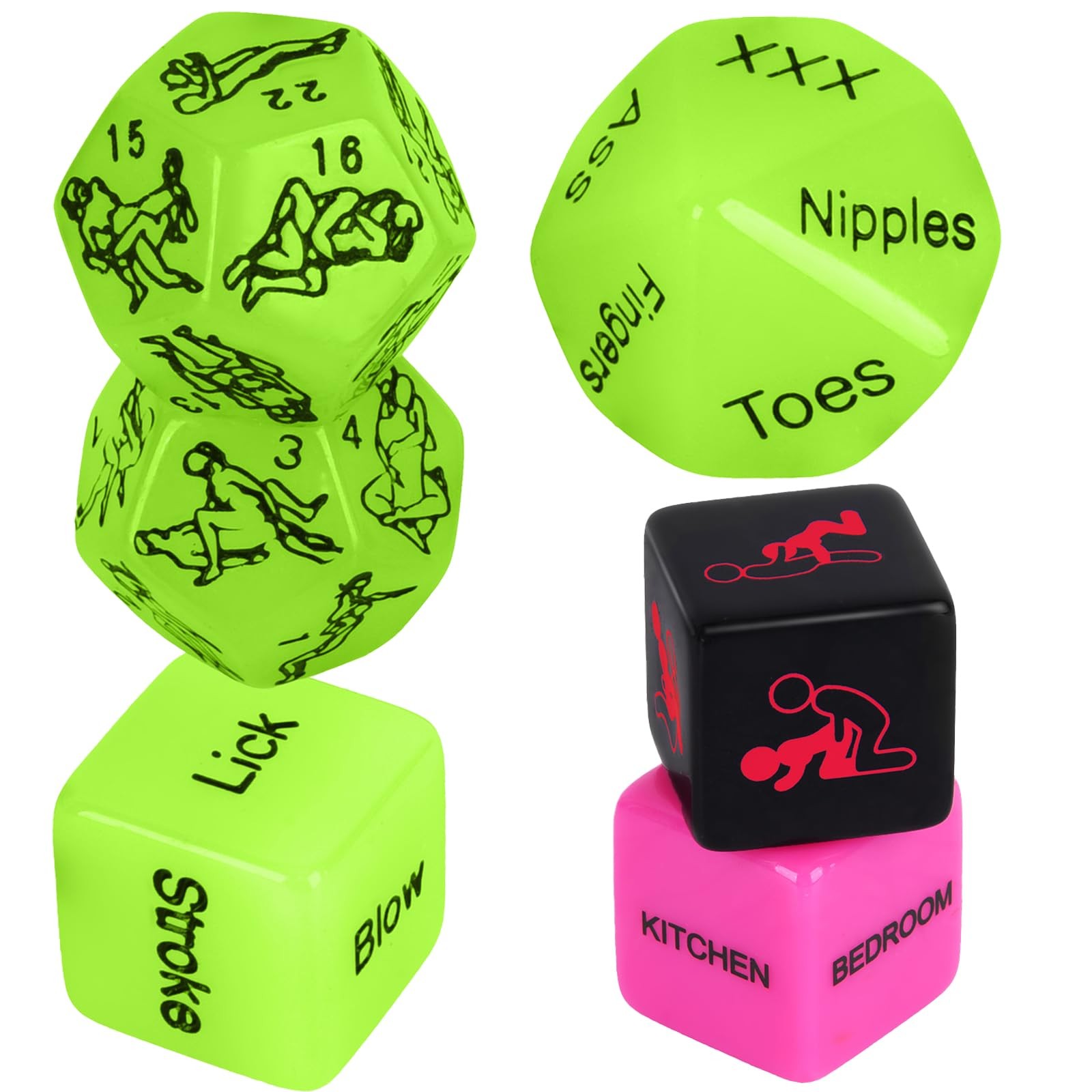 Date Night Sex Dice Couple Sex Games 6 PCS, Couples Decision Dice for Romanti...
