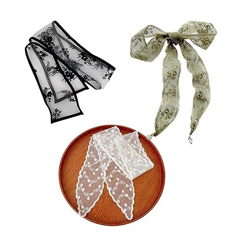 Diadema de encaje para el pelo, pañuelo de lazo con asa de bolso (conjunto set3