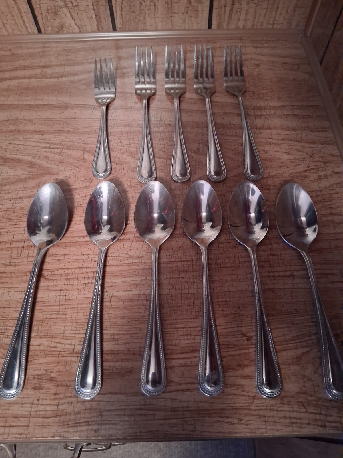 11-Mixed WHOLE HOME Stainless Beaded Flatware