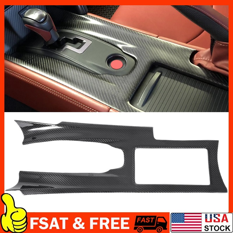 Real Carbon Fiber Console Gear Shift Panel Cover Trim For Nissan R35 GT-R GTR US