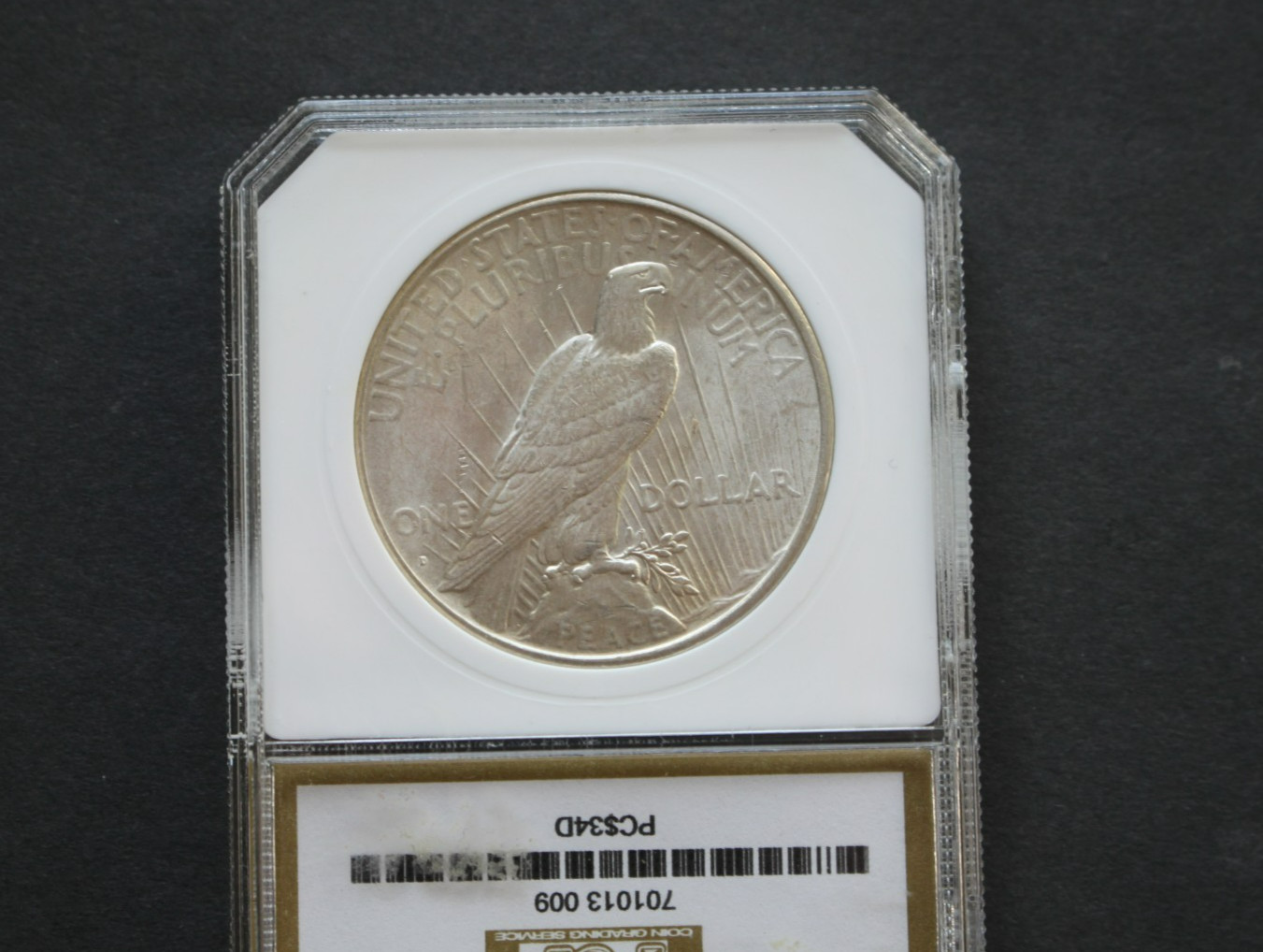 1934 D Peace Silver Dollar PCI Graded MS 63