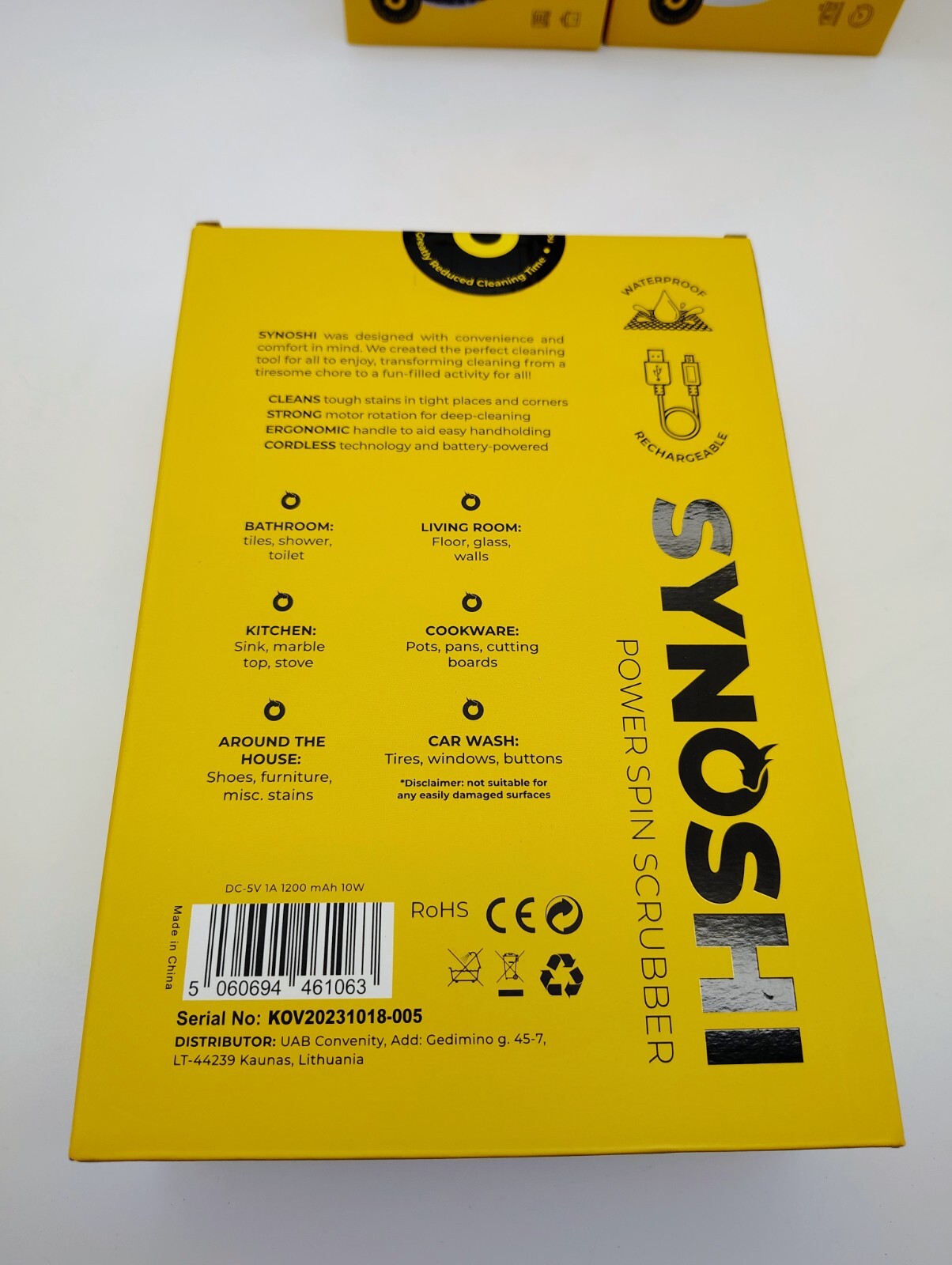 SYNOSHI Rechargeable Battery Power Spin Scrubber Bundle Of Items