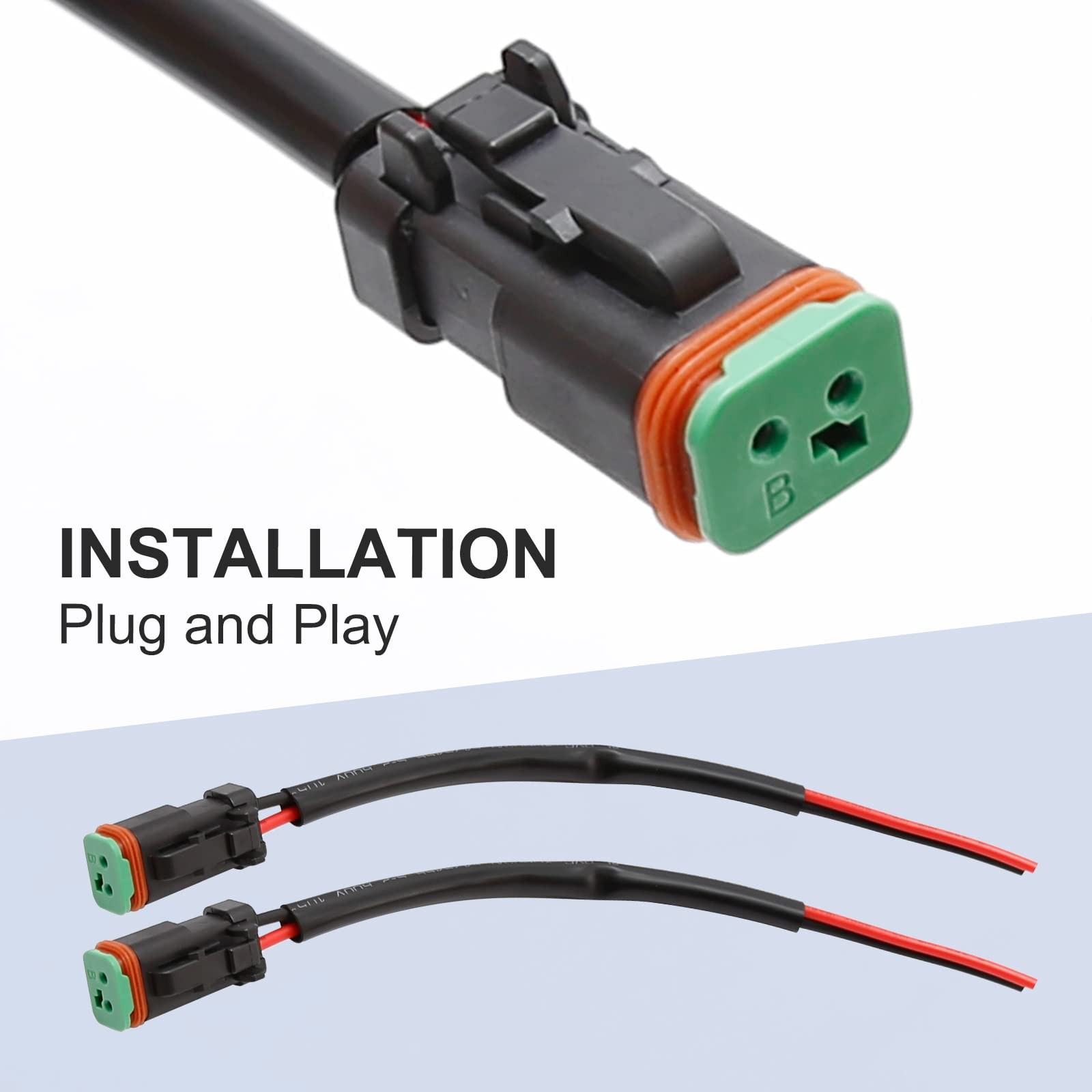 VIKKSAER Deutsch DT DTP 2 pin Male Socket Adapter for Work Light/Work