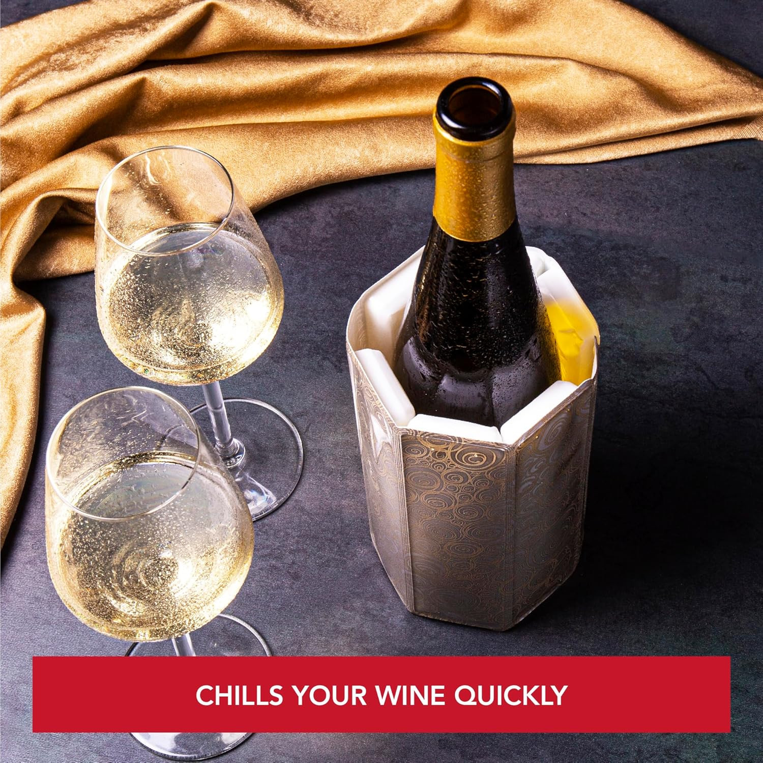 Active Wine Cooler - Flexible Insulated Chiller for Standard Size Bottles - Keep