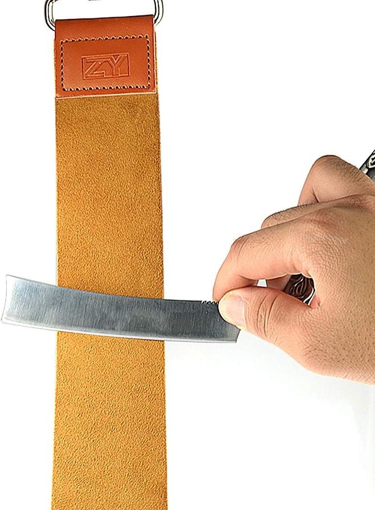 Straight Razor Strops with Sharpening Stone Dual Leather Barber Brown
