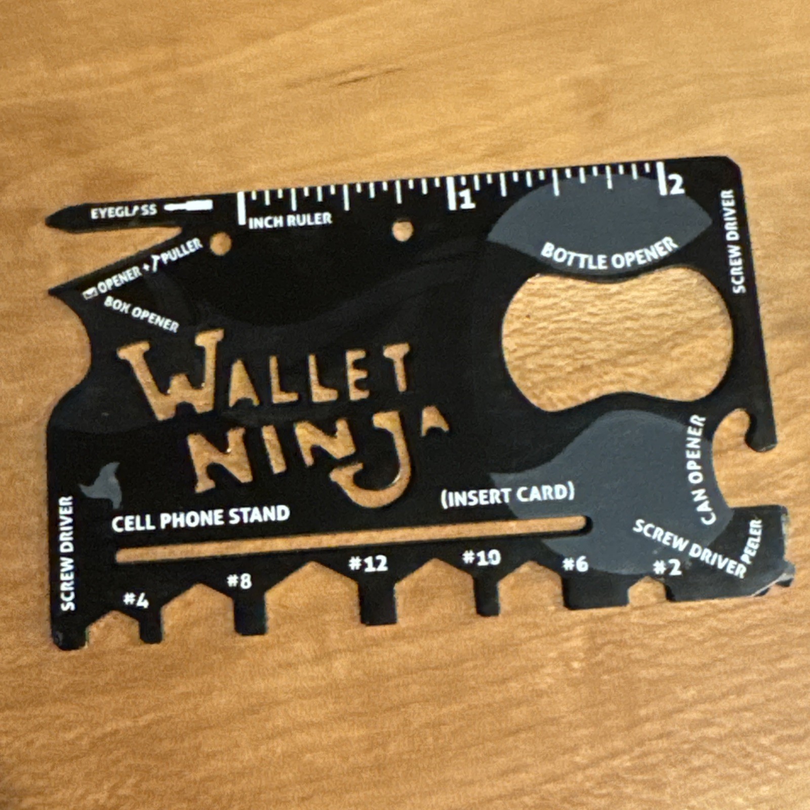 Wallet Ninja Multitool Card, 18 in 1 Credit Card Size Multi-Tool