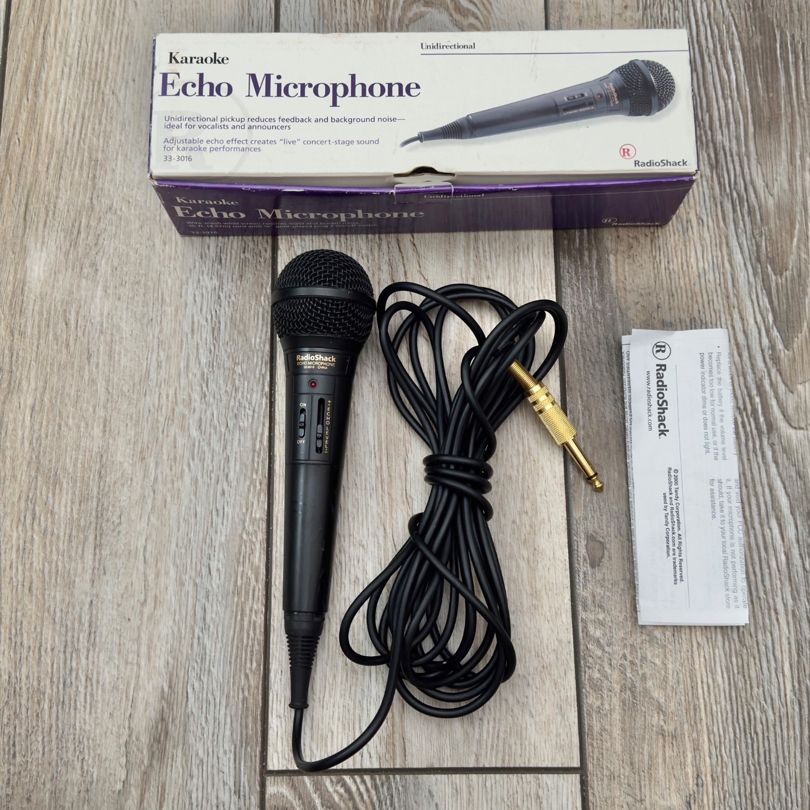 Radio Shack Karaoke Echo Microphone 33-3016 Uni-Directional Tested