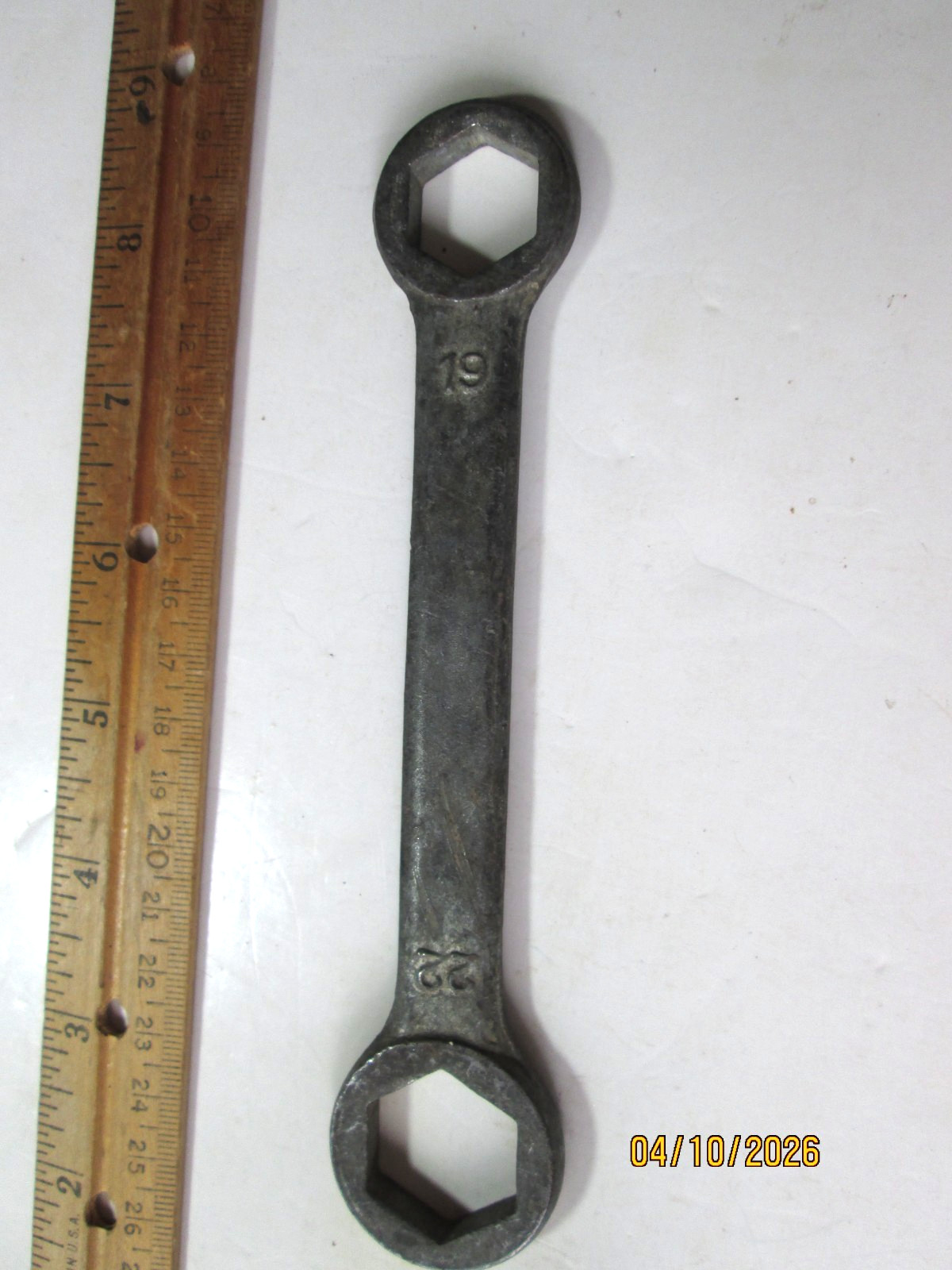 OLD FIVE [5] POINT WRENCH. NO.19 & 22